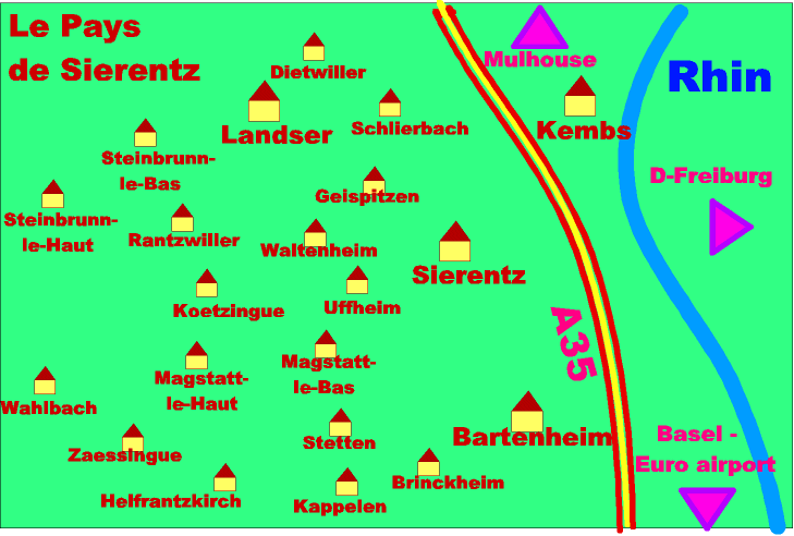 Carte Pays de Sierentz (C) Bernard LAmbert 1997